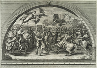 KG 00237
<br/>
Leo de Grote houdt Atilla aan
<br/>
<em>Aquila, Francesco Faraone (ca. 1676-1740)</em>